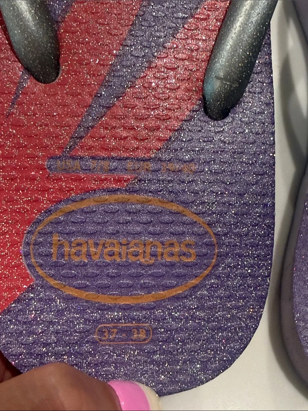 Havaianas Women's Purple with Orange & Pink Graphic Flip Flops